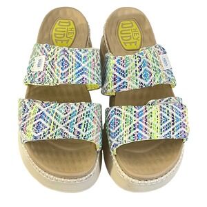 HEY DUDE Delray Slide Surf Baja Sandals Women's Size 7